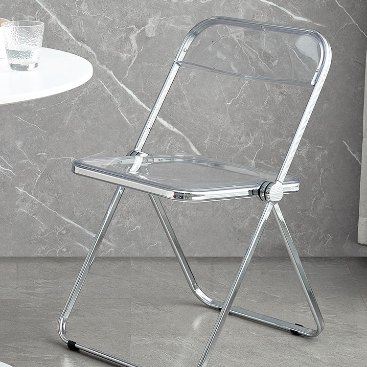 Metal Modern Dining Chair Indoor Folding Open Back Dining Side Chair Clearhalo ' kitchen&dining_furn' 'Dining Chairs' 'Dining Tables & Seating' 'dining_chair' 'furn' 'furn_dining_chair' 'Furniture' 'furniture_dining_chair' 'Kitchen & Dining Furniture' 'kitchen' 4347511