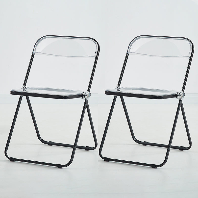 Metal Modern Dining Chair Indoor Folding Open Back Dining Side Chair Matte Black 2 Piece Set Clearhalo ' kitchen&dining_furn' 'Dining Chairs' 'Dining Tables & Seating' 'dining_chair' 'furn' 'furn_dining_chair' 'Furniture' 'furniture_dining_chair' 'Kitchen & Dining Furniture' 'kitchen' 4347513