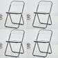 Metal Modern Dining Chair Indoor Folding Open Back Dining Side Chair Matte Black 4 Piece Set Clearhalo ' kitchen&dining_furn' 'Dining Chairs' 'Dining Tables & Seating' 'dining_chair' 'furn' 'furn_dining_chair' 'Furniture' 'furniture_dining_chair' 'Kitchen & Dining Furniture' 'kitchen' 4347515