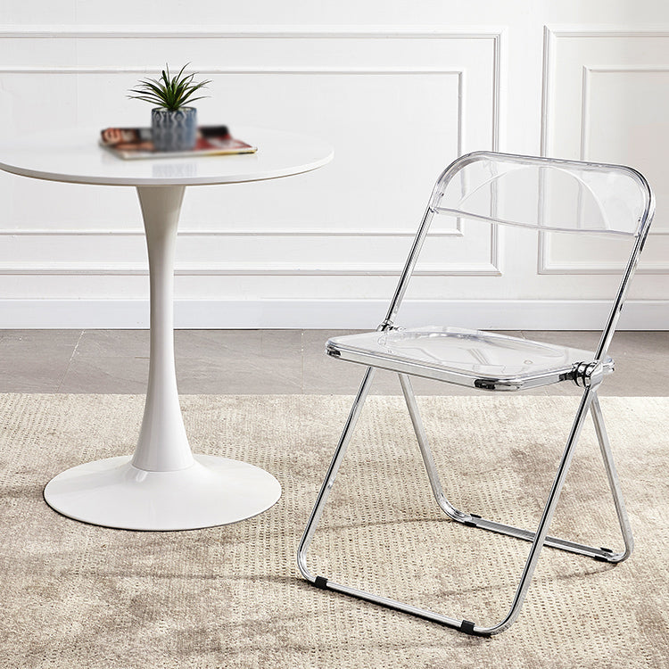 Metal Modern Dining Chair Indoor Folding Open Back Dining Side Chair Clearhalo ' kitchen&dining_furn' 'Dining Chairs' 'Dining Tables & Seating' 'dining_chair' 'furn' 'furn_dining_chair' 'Furniture' 'furniture_dining_chair' 'Kitchen & Dining Furniture' 'kitchen' 4347516