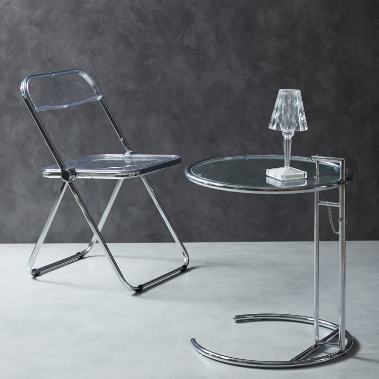 Metal Modern Dining Chair Indoor Folding Open Back Dining Side Chair Clearhalo ' kitchen&dining_furn' 'Dining Chairs' 'Dining Tables & Seating' 'dining_chair' 'furn' 'furn_dining_chair' 'Furniture' 'furniture_dining_chair' 'Kitchen & Dining Furniture' 'kitchen' 4347518