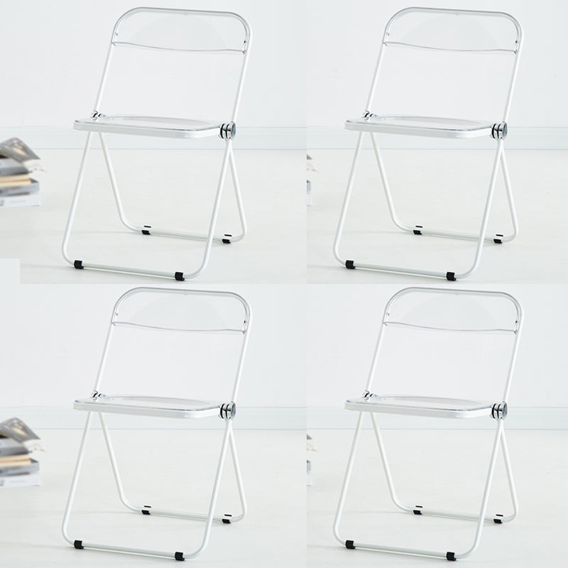 Metal Modern Dining Chair Indoor Folding Open Back Dining Side Chair White 4 Piece Set Clearhalo ' kitchen&dining_furn' 'Dining Chairs' 'Dining Tables & Seating' 'dining_chair' 'furn' 'furn_dining_chair' 'Furniture' 'furniture_dining_chair' 'Kitchen & Dining Furniture' 'kitchen' 4347522