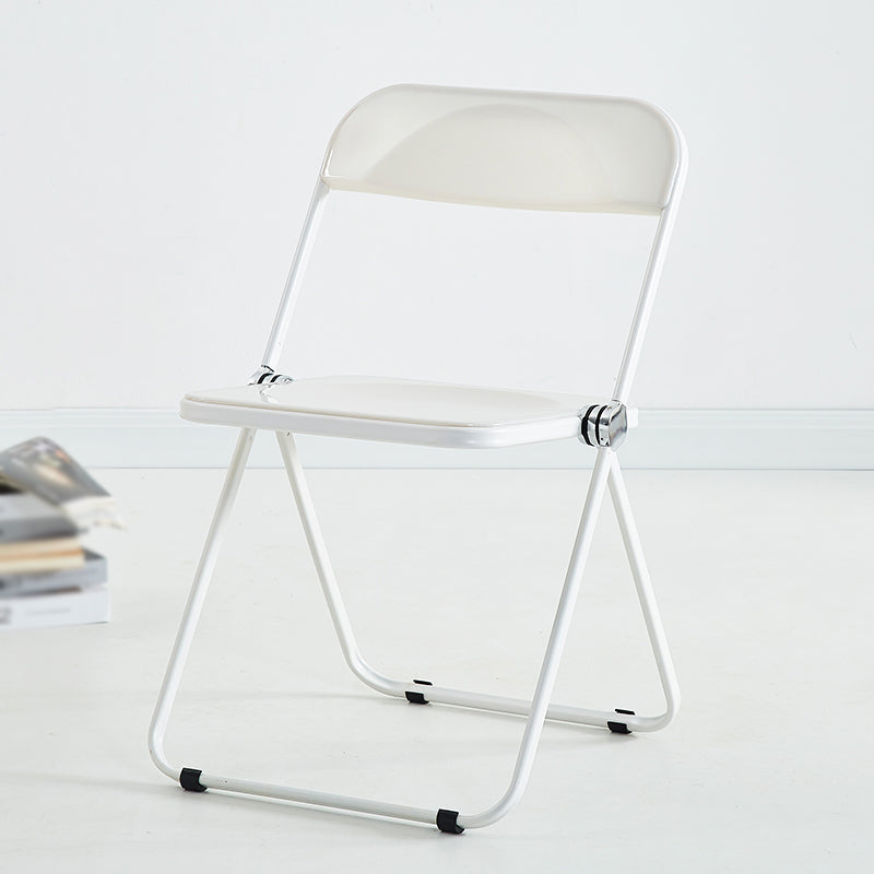 Metal Modern Dining Chair Indoor Folding Open Back Dining Side Chair Ivory 1 Piece Clearhalo ' kitchen&dining_furn' 'Dining Chairs' 'Dining Tables & Seating' 'dining_chair' 'furn' 'furn_dining_chair' 'Furniture' 'furniture_dining_chair' 'Kitchen & Dining Furniture' 'kitchen' 4347523