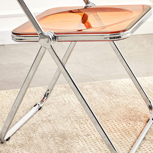 Metal Modern Dining Chair Indoor Folding Open Back Dining Side Chair Clearhalo ' kitchen&dining_furn' 'Dining Chairs' 'Dining Tables & Seating' 'dining_chair' 'furn' 'furn_dining_chair' 'Furniture' 'furniture_dining_chair' 'Kitchen & Dining Furniture' 'kitchen' 4347524