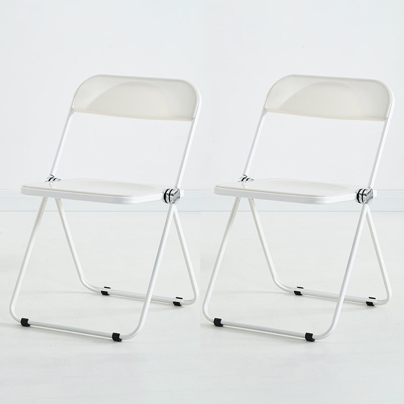Metal Modern Dining Chair Indoor Folding Open Back Dining Side Chair Ivory 2 Piece Set Clearhalo ' kitchen&dining_furn' 'Dining Chairs' 'Dining Tables & Seating' 'dining_chair' 'furn' 'furn_dining_chair' 'Furniture' 'furniture_dining_chair' 'Kitchen & Dining Furniture' 'kitchen' 4347526