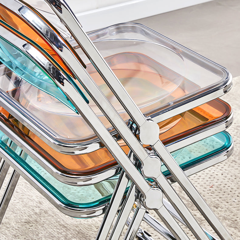 Metal Modern Dining Chair Indoor Folding Open Back Dining Side Chair Clearhalo ' kitchen&dining_furn' 'Dining Chairs' 'Dining Tables & Seating' 'dining_chair' 'furn' 'furn_dining_chair' 'Furniture' 'furniture_dining_chair' 'Kitchen & Dining Furniture' 'kitchen' 4347527