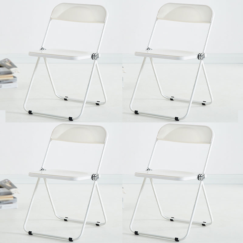 Metal Modern Dining Chair Indoor Folding Open Back Dining Side Chair Ivory 4 Piece Set Clearhalo ' kitchen&dining_furn' 'Dining Chairs' 'Dining Tables & Seating' 'dining_chair' 'furn' 'furn_dining_chair' 'Furniture' 'furniture_dining_chair' 'Kitchen & Dining Furniture' 'kitchen' 4347528