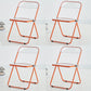 Metal Modern Dining Chair Indoor Folding Open Back Dining Side Chair Orange 4 Piece Set Clearhalo ' kitchen&dining_furn' 'Dining Chairs' 'Dining Tables & Seating' 'dining_chair' 'furn' 'furn_dining_chair' 'Furniture' 'furniture_dining_chair' 'Kitchen & Dining Furniture' 'kitchen' 4347534