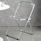 Metal Modern Dining Chair Indoor Folding Open Back Dining Side Chair Clear 1 Piece Clearhalo ' kitchen&dining_furn' 'Dining Chairs' 'Dining Tables & Seating' 'dining_chair' 'furn' 'furn_dining_chair' 'Furniture' 'furniture_dining_chair' 'Kitchen & Dining Furniture' 'kitchen' 4347535