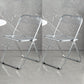 Metal Modern Dining Chair Indoor Folding Open Back Dining Side Chair Clear 2 Piece Set Clearhalo ' kitchen&dining_furn' 'Dining Chairs' 'Dining Tables & Seating' 'dining_chair' 'furn' 'furn_dining_chair' 'Furniture' 'furniture_dining_chair' 'Kitchen & Dining Furniture' 'kitchen' 4347536