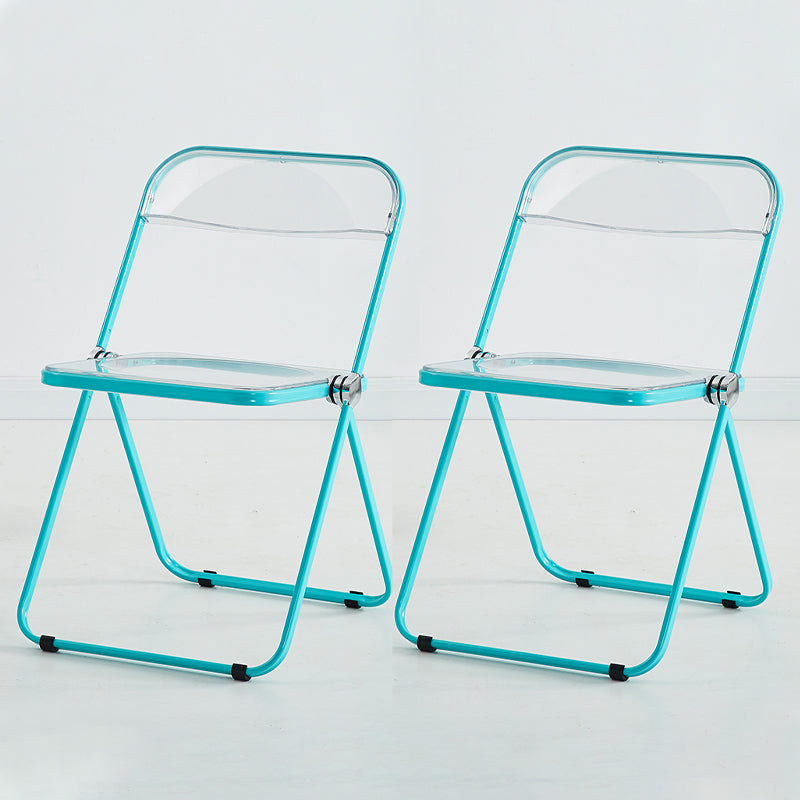 Metal Modern Dining Chair Indoor Folding Open Back Dining Side Chair Lake Blue 2 Piece Set Clearhalo ' kitchen&dining_furn' 'Dining Chairs' 'Dining Tables & Seating' 'dining_chair' 'furn' 'furn_dining_chair' 'Furniture' 'furniture_dining_chair' 'Kitchen & Dining Furniture' 'kitchen' 4347539