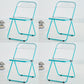 Metal Modern Dining Chair Indoor Folding Open Back Dining Side Chair Lake Blue 4 Piece Set Clearhalo ' kitchen&dining_furn' 'Dining Chairs' 'Dining Tables & Seating' 'dining_chair' 'furn' 'furn_dining_chair' 'Furniture' 'furniture_dining_chair' 'Kitchen & Dining Furniture' 'kitchen' 4347540