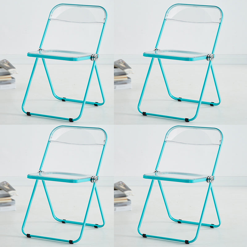 Metal Modern Dining Chair Indoor Folding Open Back Dining Side Chair Lake Blue 4 Piece Set Clearhalo ' kitchen&dining_furn' 'Dining Chairs' 'Dining Tables & Seating' 'dining_chair' 'furn' 'furn_dining_chair' 'Furniture' 'furniture_dining_chair' 'Kitchen & Dining Furniture' 'kitchen' 4347540