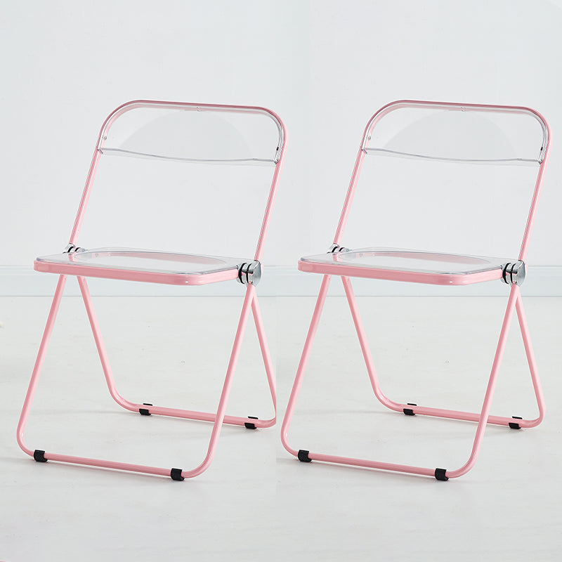 Metal Modern Dining Chair Indoor Folding Open Back Dining Side Chair Nude Pink 2 Piece Set Clearhalo ' kitchen&dining_furn' 'Dining Chairs' 'Dining Tables & Seating' 'dining_chair' 'furn' 'furn_dining_chair' 'Furniture' 'furniture_dining_chair' 'Kitchen & Dining Furniture' 'kitchen' 4347542