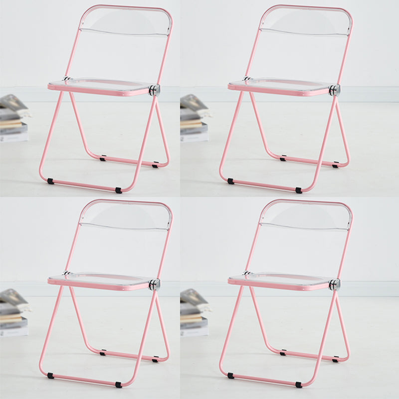 Metal Modern Dining Chair Indoor Folding Open Back Dining Side Chair Nude Pink 4 Piece Set Clearhalo ' kitchen&dining_furn' 'Dining Chairs' 'Dining Tables & Seating' 'dining_chair' 'furn' 'furn_dining_chair' 'Furniture' 'furniture_dining_chair' 'Kitchen & Dining Furniture' 'kitchen' 4347543