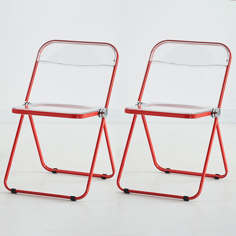 Metal Modern Dining Chair Indoor Folding Open Back Dining Side Chair Watermelon Red 2 Piece Set Clearhalo ' kitchen&dining_furn' 'Dining Chairs' 'Dining Tables & Seating' 'dining_chair' 'furn' 'furn_dining_chair' 'Furniture' 'furniture_dining_chair' 'Kitchen & Dining Furniture' 'kitchen' 4347545