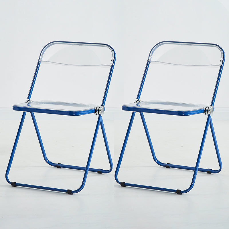 Metal Modern Dining Chair Indoor Folding Open Back Dining Side Chair Dark Blue 2 Piece Set Clearhalo ' kitchen&dining_furn' 'Dining Chairs' 'Dining Tables & Seating' 'dining_chair' 'furn' 'furn_dining_chair' 'Furniture' 'furniture_dining_chair' 'Kitchen & Dining Furniture' 'kitchen' 4347548