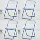 Metal Modern Dining Chair Indoor Folding Open Back Dining Side Chair Dark Blue 4 Piece Set Clearhalo ' kitchen&dining_furn' 'Dining Chairs' 'Dining Tables & Seating' 'dining_chair' 'furn' 'furn_dining_chair' 'Furniture' 'furniture_dining_chair' 'Kitchen & Dining Furniture' 'kitchen' 4347549