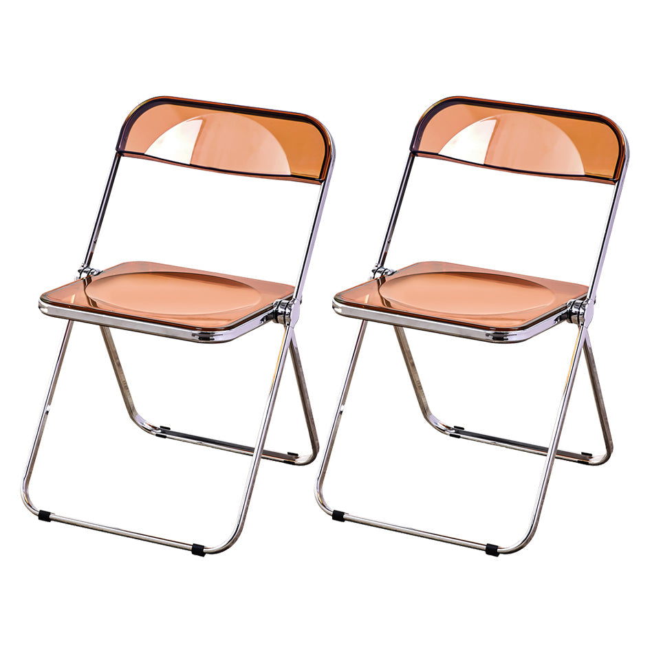 Metal Modern Dining Chair Indoor Folding Open Back Dining Side Chair Tan 2 Piece Set Clearhalo ' kitchen&dining_furn' 'Dining Chairs' 'Dining Tables & Seating' 'dining_chair' 'furn' 'furn_dining_chair' 'Furniture' 'furniture_dining_chair' 'Kitchen & Dining Furniture' 'kitchen' 4347551