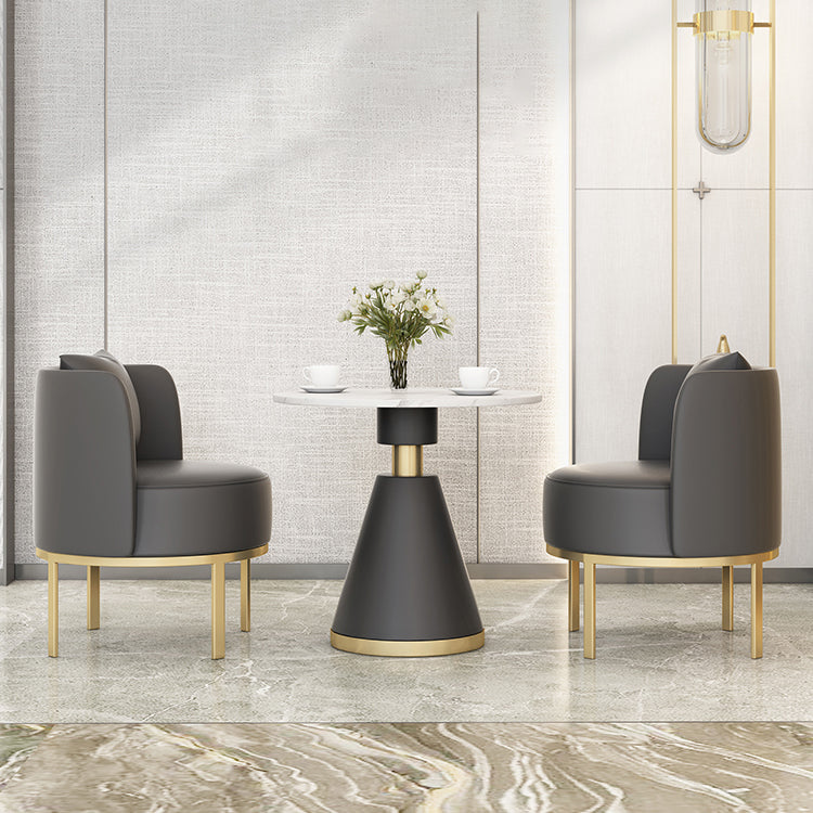 Modern Sintered Stone Dining Set 1/2/3/4/5 Pieces Dining Furniture Set /Separate Items 3 Pieces: White-Black Table, 2 Black Chairs Clearhalo 'Dining Room Sets' 'Dining Tables & Seating' 'dining_room_set' 'furn' 'furn_dining_room_set' 'Furniture' 'furniture_dining_room_set' 'Kitchen & Dining Furniture' 'kitchen&dining_furn' 'kitchen' 4353142