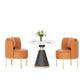 Modern Sintered Stone Dining Set 1/2/3/4/5 Pieces Dining Furniture Set /Separate Items 3 Pieces: White-Black Table, 2 Orange Chairs Clearhalo 'Dining Room Sets' 'Dining Tables & Seating' 'dining_room_set' 'furn' 'furn_dining_room_set' 'Furniture' 'furniture_dining_room_set' 'Kitchen & Dining Furniture' 'kitchen&dining_furn' 'kitchen' 4353156