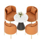 Modern Sintered Stone Dining Set 1/2/3/4/5 Pieces Dining Furniture Set /Separate Items 5 Pieces: White-Black Table, 4 Orange Chairs Clearhalo 'Dining Room Sets' 'Dining Tables & Seating' 'dining_room_set' 'furn' 'furn_dining_room_set' 'Furniture' 'furniture_dining_room_set' 'Kitchen & Dining Furniture' 'kitchen&dining_furn' 'kitchen' 4353170