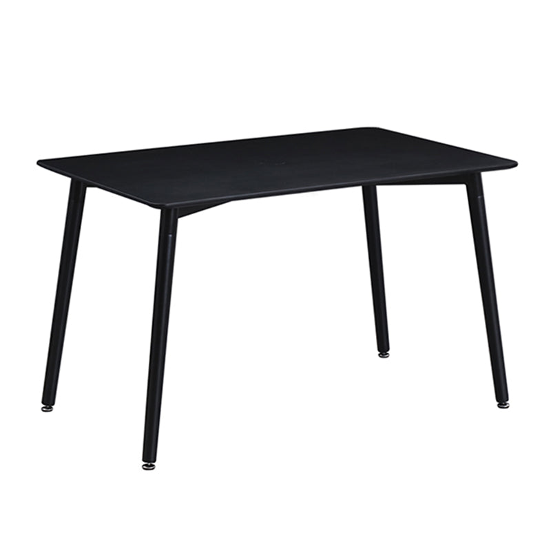 Industrial Style Dining Table 4 Legs Dining Table with Wooden Base for Home Use Rectangle Black Clearhalo ' dining_table' 'Dining Tables & Seating' 'Dining Tables' 'furn' 'furn_dining_table' 'Furniture' 'furniture_dining_table' 'Kitchen & Dining Furniture' 'kitchen&dining_furn' 'kitchen' 'kitchen_dining_table' 4353198