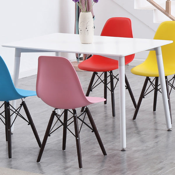 Industrial Style Dining Table 4 Legs Dining Table with Wooden Base for Home Use Rectangle White 55.1"L x 31.5"W x 29.5"H Clearhalo ' dining_table' 'Dining Tables & Seating' 'Dining Tables' 'furn' 'furn_dining_table' 'Furniture' 'furniture_dining_table' 'Kitchen & Dining Furniture' 'kitchen&dining_furn' 'kitchen' 'kitchen_dining_table' 4353202