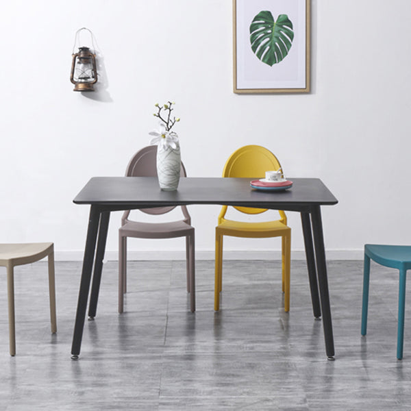 Industrial Style Dining Table 4 Legs Dining Table with Wooden Base for Home Use Clearhalo ' dining_table' 'Dining Tables & Seating' 'Dining Tables' 'furn' 'furn_dining_table' 'Furniture' 'furniture_dining_table' 'Kitchen & Dining Furniture' 'kitchen&dining_furn' 'kitchen' 'kitchen_dining_table' 4353212