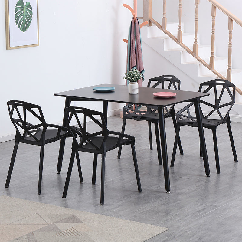 Industrial Style Dining Table 4 Legs Dining Table with Wooden Base for Home Use Clearhalo ' dining_table' 'Dining Tables & Seating' 'Dining Tables' 'furn' 'furn_dining_table' 'Furniture' 'furniture_dining_table' 'Kitchen & Dining Furniture' 'kitchen&dining_furn' 'kitchen' 'kitchen_dining_table' 4353214