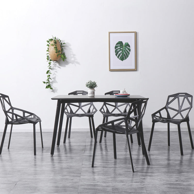 Industrial Style Dining Table 4 Legs Dining Table with Wooden Base for Home Use Clearhalo ' dining_table' 'Dining Tables & Seating' 'Dining Tables' 'furn' 'furn_dining_table' 'Furniture' 'furniture_dining_table' 'Kitchen & Dining Furniture' 'kitchen&dining_furn' 'kitchen' 'kitchen_dining_table' 4353216