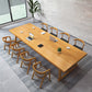 Modern Rectangle Furniture Pine Solid Wood Dining Site Table with Trestle Base 78.7"L x 31.5"W x 29.5"H Without Chairs Clearhalo ' dining_table' 'Dining Tables & Seating' 'Dining Tables' 'furn' 'furn_dining_table' 'Furniture' 'furniture_dining_table' 'Kitchen & Dining Furniture' 'kitchen&dining_furn' 'kitchen' 'kitchen_dining_table' 4353228