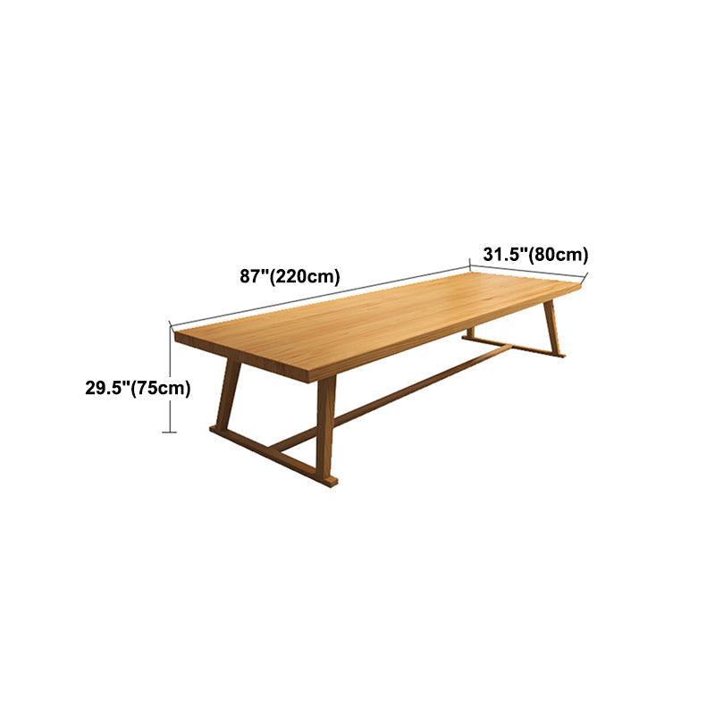 Modern Rectangle Furniture Pine Solid Wood Dining Site Table with Trestle Base Clearhalo ' dining_table' 'Dining Tables & Seating' 'Dining Tables' 'furn' 'furn_dining_table' 'Furniture' 'furniture_dining_table' 'Kitchen & Dining Furniture' 'kitchen&dining_furn' 'kitchen' 'kitchen_dining_table' 4353237