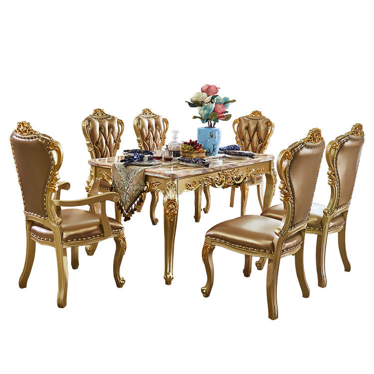 Rectangle Shape Dinette Table Marble Dining Room Dinner Table with Wooden Base Clearhalo ' dining_table' 'Dining Tables & Seating' 'Dining Tables' 'furn' 'furn_dining_table' 'Furniture' 'furniture_dining_table' 'Kitchen & Dining Furniture' 'kitchen&dining_furn' 'kitchen' 'kitchen_dining_table' 4353252