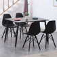 Industrial Style Dining Table 4 Legs Dining Table with Solid Wood Base for Home Use Rectangle Black 55.1"L x 31.5"W x 29.5"H Clearhalo ' dining_table' 'Dining Tables & Seating' 'Dining Tables' 'furn' 'furn_dining_table' 'Furniture' 'furniture_dining_table' 'Kitchen & Dining Furniture' 'kitchen&dining_furn' 'kitchen' 'kitchen_dining_table' 4353272