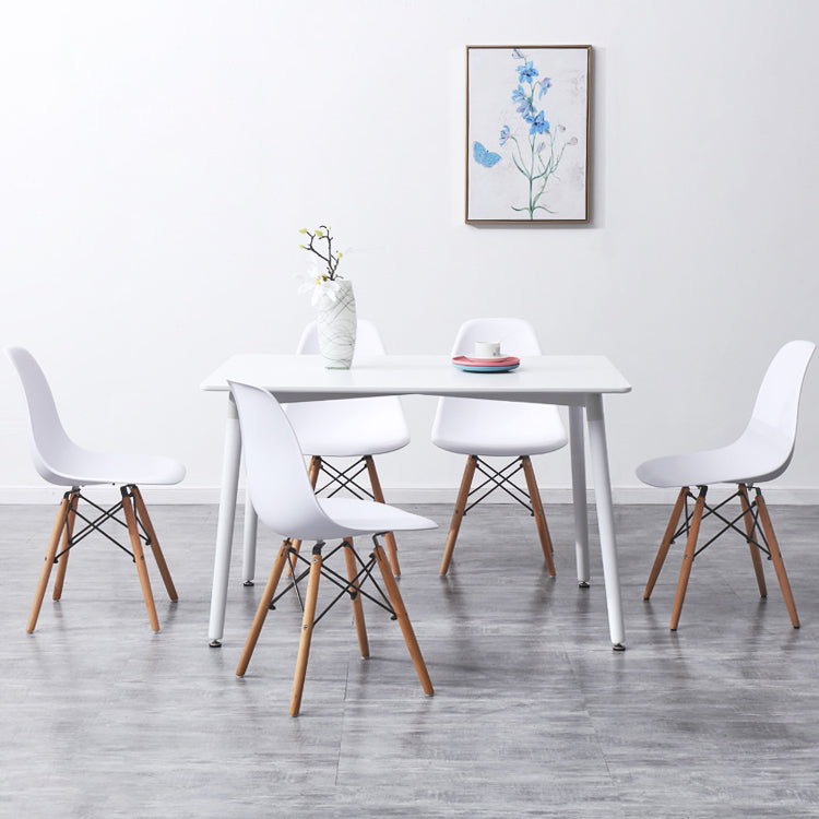 Industrial Style Dining Table 4 Legs Dining Table with Solid Wood Base for Home Use Clearhalo ' dining_table' 'Dining Tables & Seating' 'Dining Tables' 'furn' 'furn_dining_table' 'Furniture' 'furniture_dining_table' 'Kitchen & Dining Furniture' 'kitchen&dining_furn' 'kitchen' 'kitchen_dining_table' 4353282