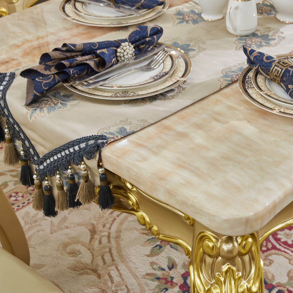 Rectangle Victoria Dinette Table Marble Dining Room Dinner Table with 4-foot Clearhalo ' dining_table' 'Dining Tables & Seating' 'Dining Tables' 'furn' 'furn_dining_table' 'Furniture' 'furniture_dining_table' 'Kitchen & Dining Furniture' 'kitchen&dining_furn' 'kitchen' 'kitchen_dining_table' 4353301