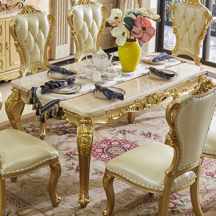 Rectangle Victoria Dinette Table Marble Dining Room Dinner Table with 4-foot Clearhalo ' dining_table' 'Dining Tables & Seating' 'Dining Tables' 'furn' 'furn_dining_table' 'Furniture' 'furniture_dining_table' 'Kitchen & Dining Furniture' 'kitchen&dining_furn' 'kitchen' 'kitchen_dining_table' 4353309