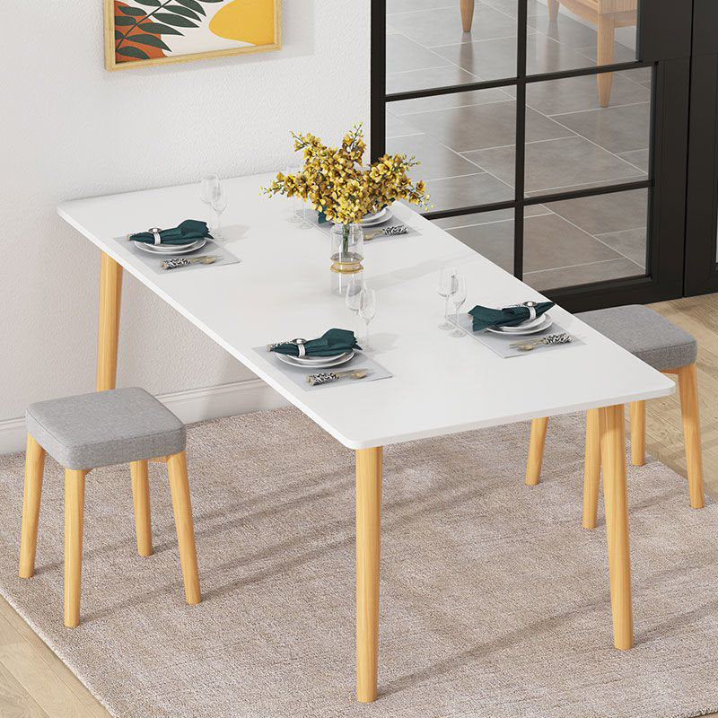 Industrial Wood Rectangle Dining Table Kitchen Standard Dining Table with 4 Legs White Without Chairs Clearhalo ' dining_table' 'Dining Tables & Seating' 'Dining Tables' 'furn' 'furn_dining_table' 'Furniture' 'furniture_dining_table' 'Kitchen & Dining Furniture' 'kitchen&dining_furn' 'kitchen' 'kitchen_dining_table' 4353315