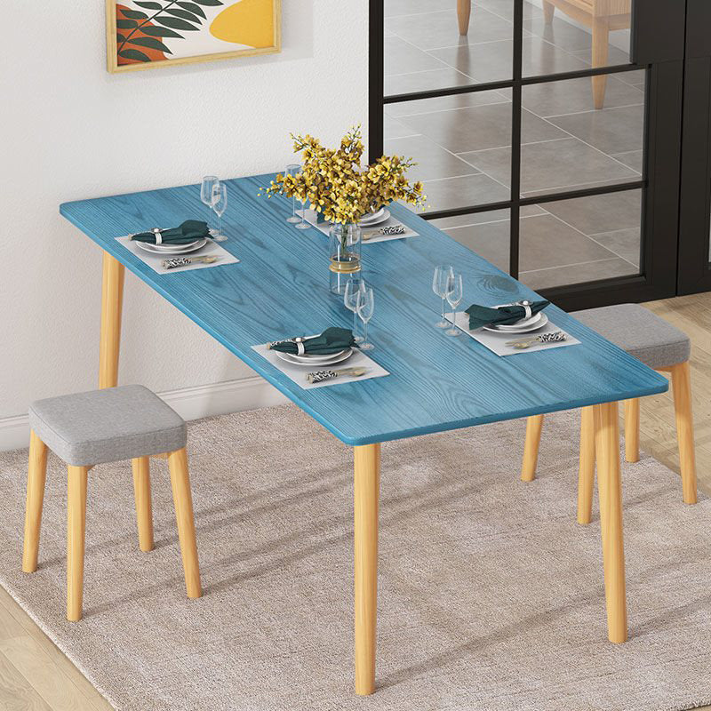 Industrial Wood Rectangle Dining Table Kitchen Standard Dining Table with 4 Legs Blue Without Chairs Clearhalo ' dining_table' 'Dining Tables & Seating' 'Dining Tables' 'furn' 'furn_dining_table' 'Furniture' 'furniture_dining_table' 'Kitchen & Dining Furniture' 'kitchen&dining_furn' 'kitchen' 'kitchen_dining_table' 4353316