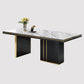 Traditional Luxury Dining Table Rectangle Sintered Stone Double Pedestal Table with Black Base Clearhalo ' dining_table' 'Dining Tables & Seating' 'Dining Tables' 'furn' 'furn_dining_table' 'Furniture' 'furniture_dining_table' 'Kitchen & Dining Furniture' 'kitchen&dining_furn' 'kitchen' 'kitchen_dining_table' 4353329