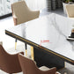 Traditional Luxury Dining Table Rectangle Sintered Stone Double Pedestal Table with Black Base Clearhalo ' dining_table' 'Dining Tables & Seating' 'Dining Tables' 'furn' 'furn_dining_table' 'Furniture' 'furniture_dining_table' 'Kitchen & Dining Furniture' 'kitchen&dining_furn' 'kitchen' 'kitchen_dining_table' 4353330