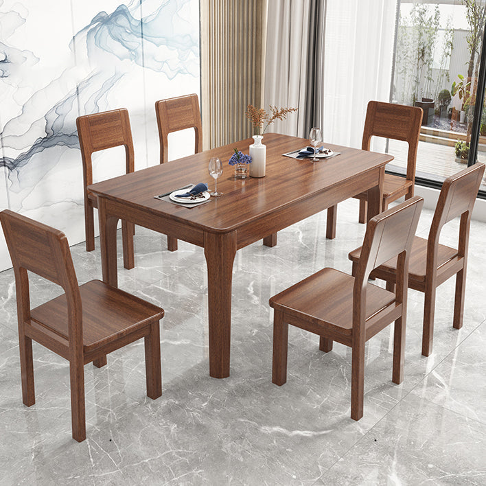 Industrial Standard Solid Wood Dining Table Rectangle Kitchen Dining Table with 4 Legs Base Clearhalo ' dining_table' 'Dining Tables & Seating' 'Dining Tables' 'furn' 'furn_dining_table' 'Furniture' 'furniture_dining_table' 'Kitchen & Dining Furniture' 'kitchen&dining_furn' 'kitchen' 'kitchen_dining_table' 4353341