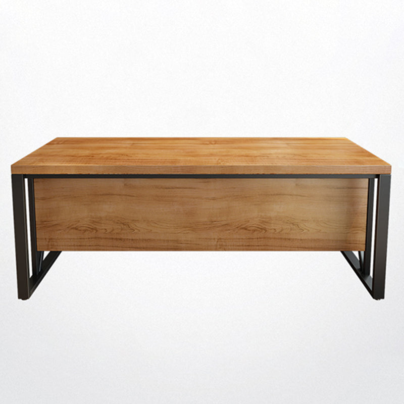 Industrial Pine Wood Dining Table Rectangle Table with Metal Trestle Base Clearhalo ' dining_table' 'Dining Tables & Seating' 'Dining Tables' 'furn' 'furn_dining_table' 'Furniture' 'furniture_dining_table' 'Kitchen & Dining Furniture' 'kitchen&dining_furn' 'kitchen' 'kitchen_dining_table' 4353386