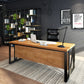 Industrial Pine Wood Dining Table Rectangle Table with Metal Trestle Base Clearhalo ' dining_table' 'Dining Tables & Seating' 'Dining Tables' 'furn' 'furn_dining_table' 'Furniture' 'furniture_dining_table' 'Kitchen & Dining Furniture' 'kitchen&dining_furn' 'kitchen' 'kitchen_dining_table' 4353388