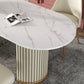 Sintered Stone Luxury Dining Table Traditional Oval Dining Table with Double Pedestal Base Clearhalo ' dining_table' 'Dining Tables & Seating' 'Dining Tables' 'furn' 'furn_dining_table' 'Furniture' 'furniture_dining_table' 'Kitchen & Dining Furniture' 'kitchen&dining_furn' 'kitchen' 'kitchen_dining_table' 4353416