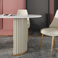 Sintered Stone Luxury Dining Table Traditional Oval Dining Table with Double Pedestal Base Clearhalo ' dining_table' 'Dining Tables & Seating' 'Dining Tables' 'furn' 'furn_dining_table' 'Furniture' 'furniture_dining_table' 'Kitchen & Dining Furniture' 'kitchen&dining_furn' 'kitchen' 'kitchen_dining_table' 4353418