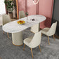 Sintered Stone Luxury Dining Table Traditional Oval Dining Table with Double Pedestal Base Clearhalo ' dining_table' 'Dining Tables & Seating' 'Dining Tables' 'furn' 'furn_dining_table' 'Furniture' 'furniture_dining_table' 'Kitchen & Dining Furniture' 'kitchen&dining_furn' 'kitchen' 'kitchen_dining_table' 4353424