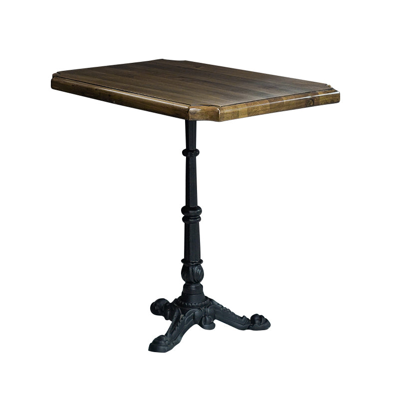 Industrial Kitchen Dining Table Solid Wood Table with Black Metal Pedestal Base Clearhalo ' dining_table' 'Dining Tables & Seating' 'Dining Tables' 'furn' 'furn_dining_table' 'Furniture' 'furniture_dining_table' 'Kitchen & Dining Furniture' 'kitchen&dining_furn' 'kitchen' 'kitchen_dining_table' 4353437