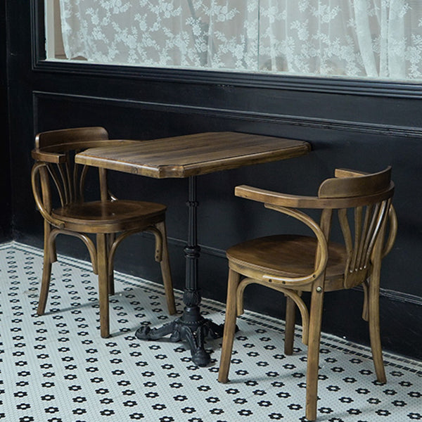 Industrial Kitchen Dining Table Solid Wood Table with Black Metal Pedestal Base Clearhalo ' dining_table' 'Dining Tables & Seating' 'Dining Tables' 'furn' 'furn_dining_table' 'Furniture' 'furniture_dining_table' 'Kitchen & Dining Furniture' 'kitchen&dining_furn' 'kitchen' 'kitchen_dining_table' 4353445